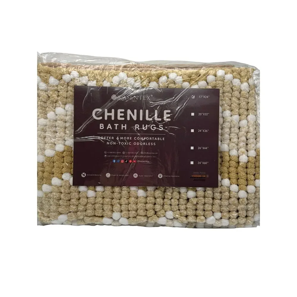 Kasentex Chenille Bath Rug Super Absorbent Non-Toxic Odorless Size 17